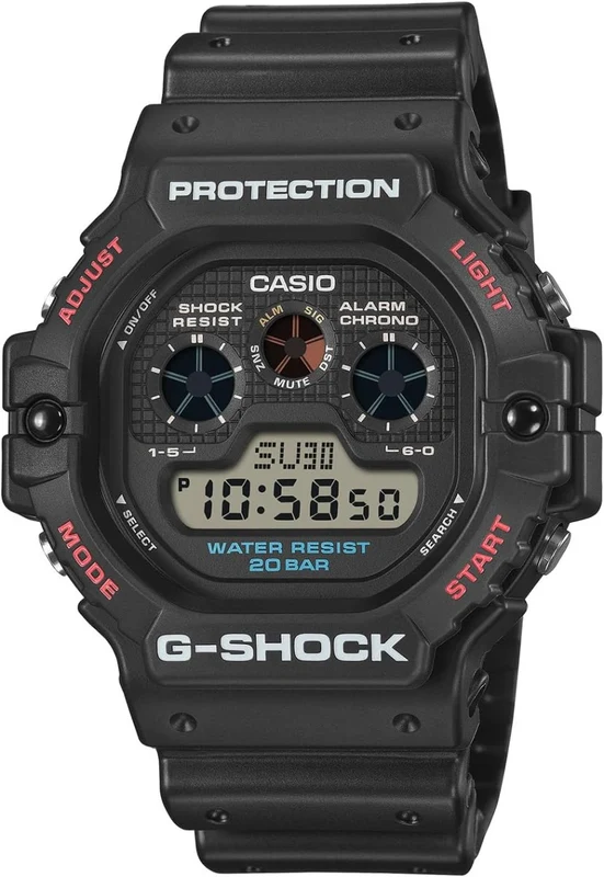 Casio G-Shock Mens Digital Watch with Black Dial and Black Strap DW-5900U-1ER