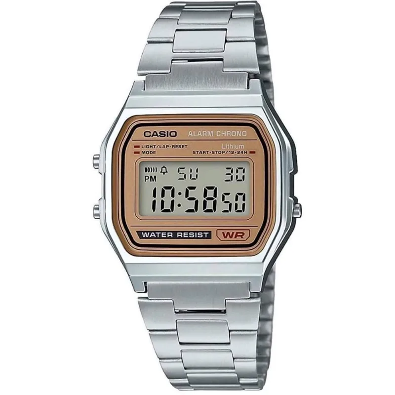 Relógio Casio Masculino Ref: A158wea-9df Vintage DIgital Prateado