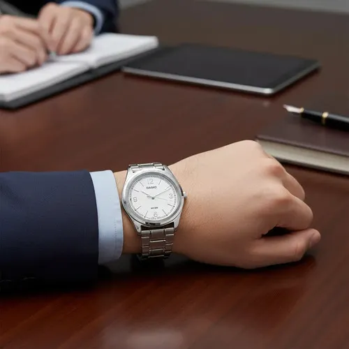 Relógio Casio Collection Mtp-b210d-7av Prateado Branco