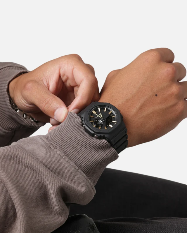 G Shock GA-2100LXB-1A9 Watch Black/Gold ONE