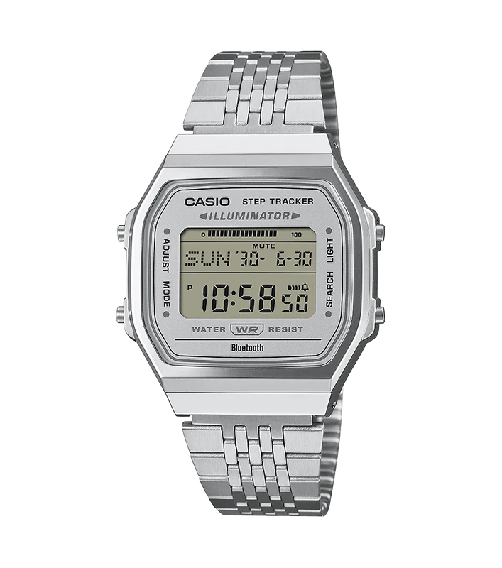 Casio Collection Mens Digital Watch with Silver Dial and Silver Strap ABL-100WE-7AEF