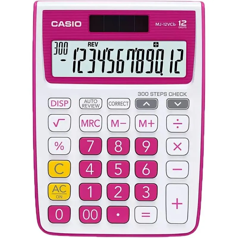 Calculadora Casio Mj-12vcb-rd (12 Digitos) - Rosa