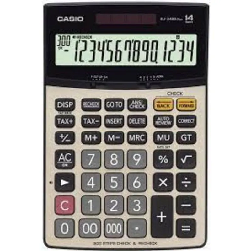 Calculadora Casio DJ-240D Plus WA DP 14D Bege