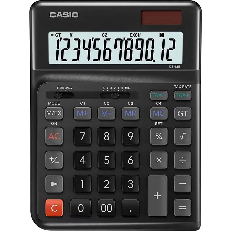 Calculadora Compacta Casio De 12e Bk Preto