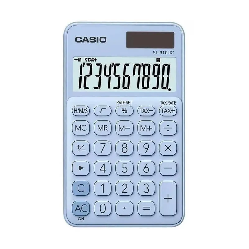 Calculadora Casio De Bolso 10 Dígitos Sl-310uc-lb Azul Claro