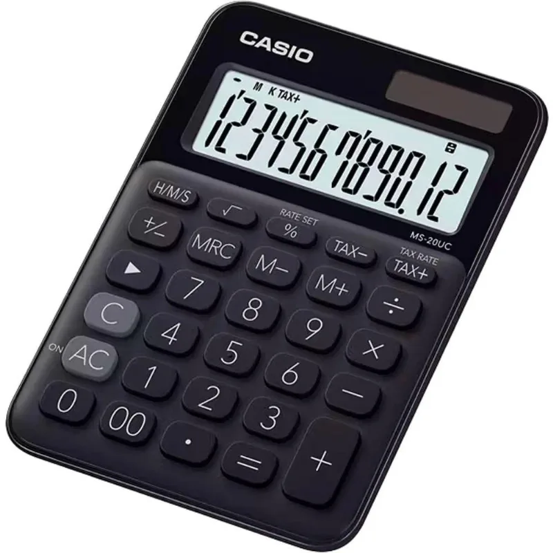 Calculadora De Mesa Casio Ms20uc 12 Dígitos Preta