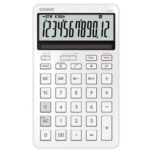 カシオ計算機 スタイリッシュ電卓 ホワイト JF-M200-WE-N 4549526621352