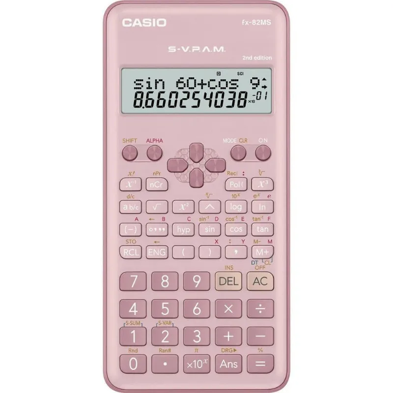 Calculadora Cientifica Casio Fx-82ms2pk-w4dt 240 Funcoes Visor Em Cristal Liquido Rosa