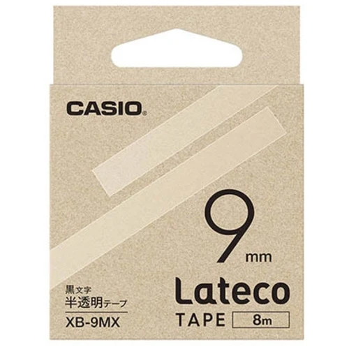 カシオ計算機 ラテコ専用テープXB-9MX 半透明に黒文字 4549526700651