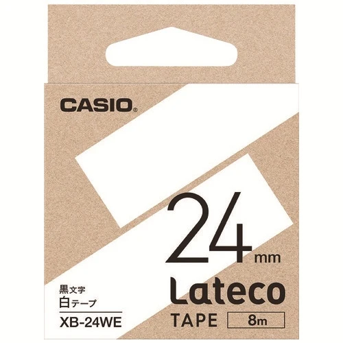 カシオ計算機 ラテコ専用テープ XB-24WE 白に黒文字 4549526701931
