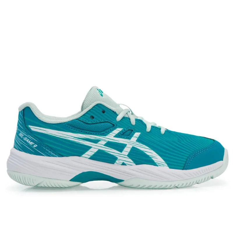 Tênis Asics Gel Game 9 Junior Turquesa e Branco