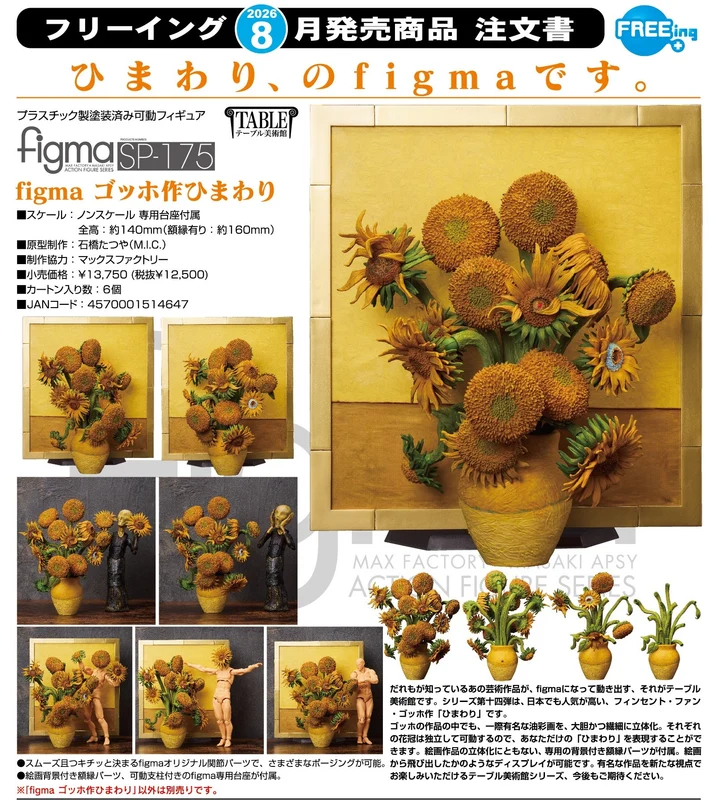 (網店限定) FREEing - figma《桌上美術館》梵谷之作 向日葵 Y12500 (4570001514647) 訂金