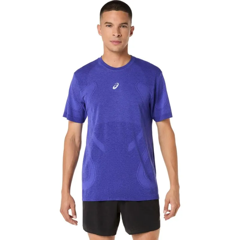 Camiseta ASICS Road Seamless - Masculino - Azul/Roxo - tam: G