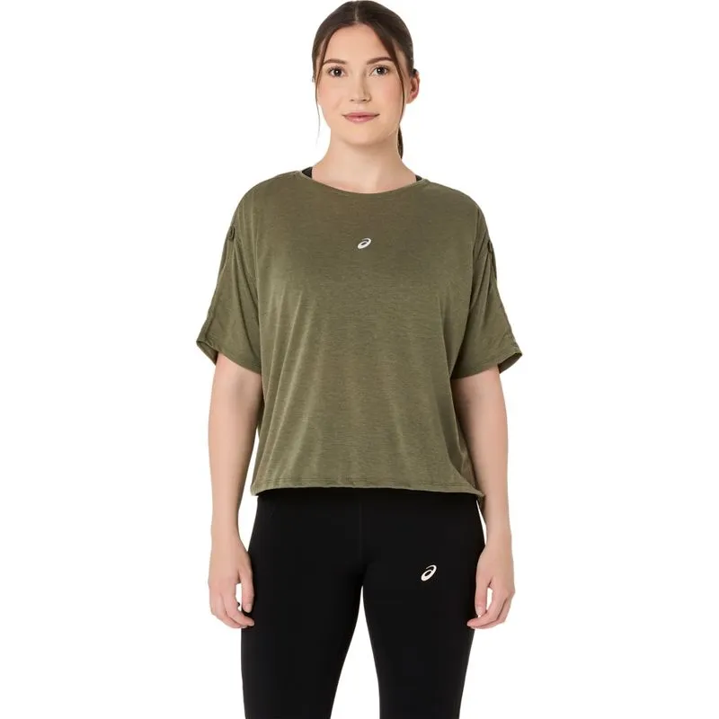 Camiseta ASICS Nagino Run Adjustable - Feminino - Verde - tam: PP