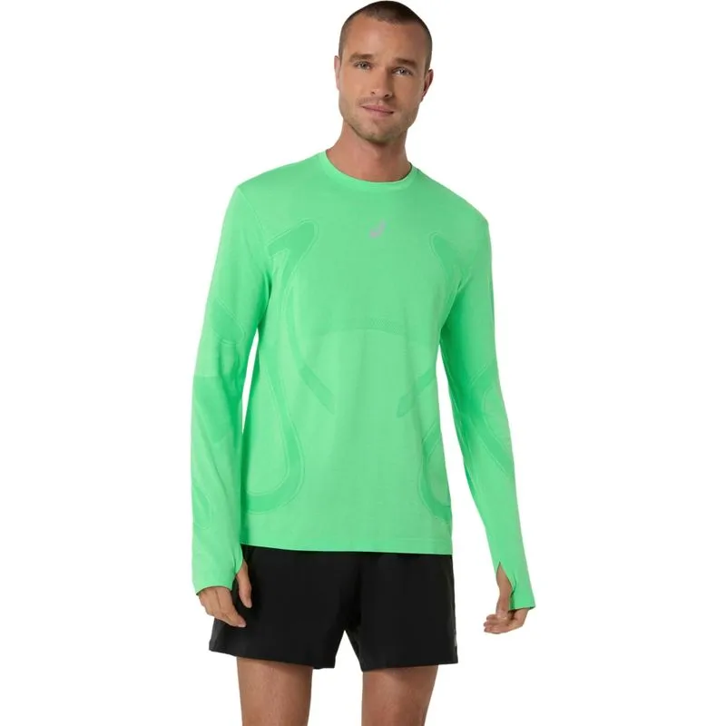 Camiseta ASICS Manga Longa Road Seamless - Masculino - Verde/Verde - tam: GG