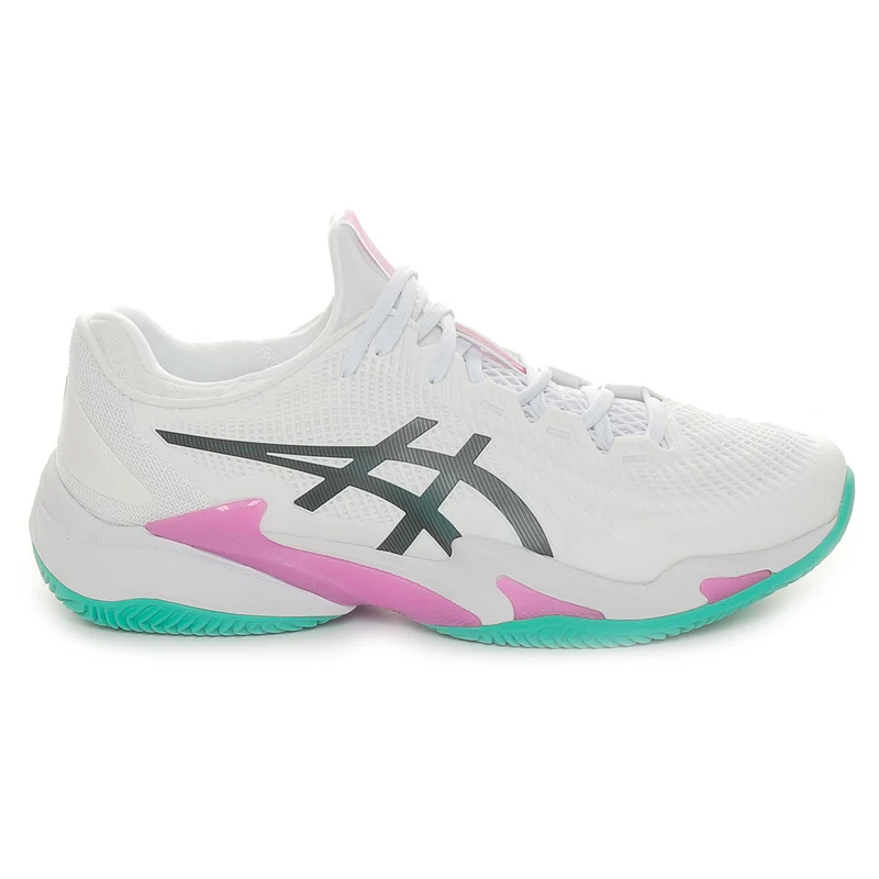 Scarpa da Tennis Uomo Asics Court FF 3 Clay Bianco Rosa Verde 45