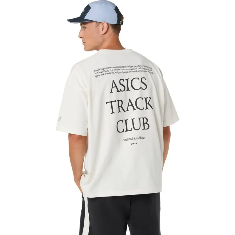 Camiseta ASICS TRACK CLUB HERITAGE RELAXED TEE - Unisex - Beige - talla: 3XL