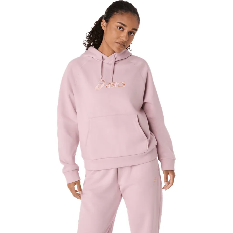 Buzo ASICS Asics Logo Fleece Pullover Hoodie - Femenino - Rosado - talla: L