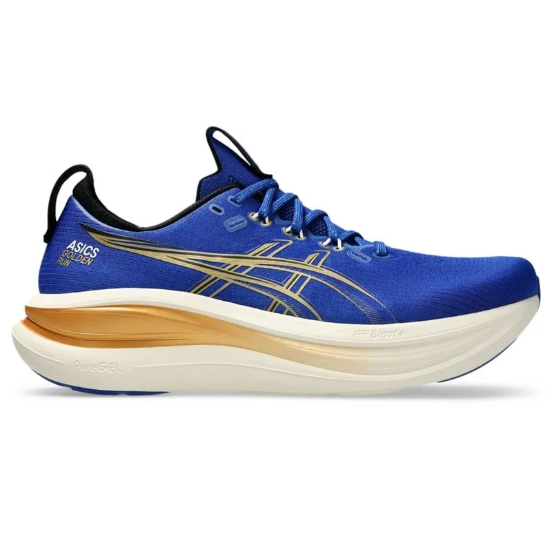 Tênis Gel-Nimbus 28 Golden Run - Azul/Dourado - tam: 37