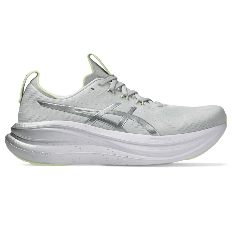 Tênis ASICS Gel- Nimbus 28 Platinum - Prata/Verde - tam: 39.5
