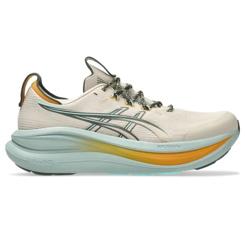 Tênis ASICS Gel- Nimbus 28 TR - Bege/Azul - tam: 46.5
