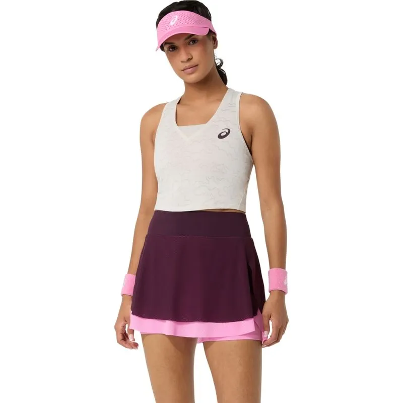 Top ASICS Cropped Match Jacquard - Bege - tam: G
