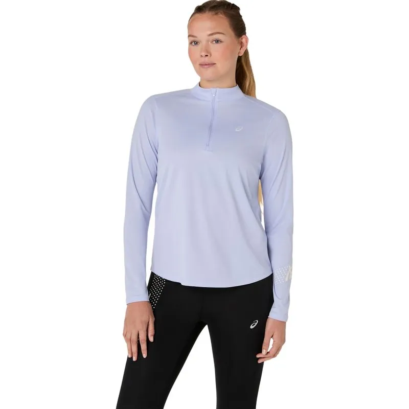 Blusa Manga Longa ASICS Icon 1/2 Zip Ls Top - Azul Claro Camiseta Manga Longa ASICS Icon 1/2 Zip Ls Top - Azul Claro - tam: 3G