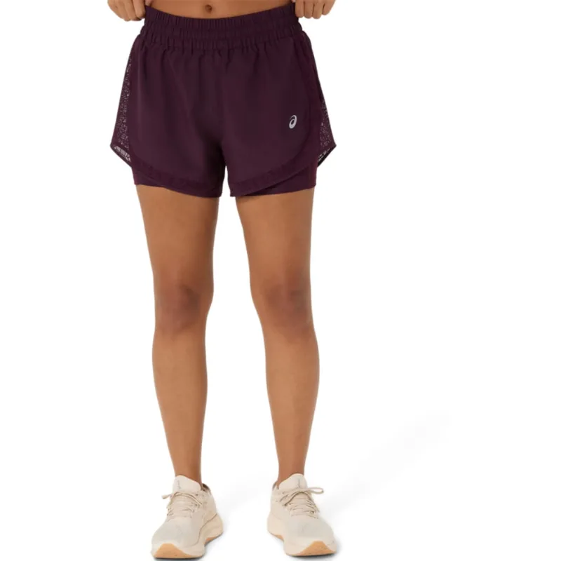 NAGINO RUN 2-N-1 SHORT - Feminino Vinho GG
