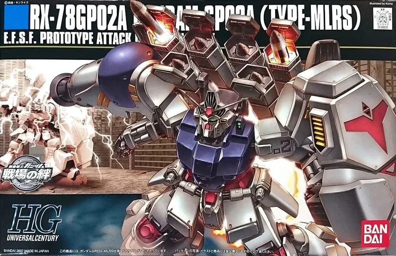 BANDAI - HG 1/144 RX-78 GP02A 高達試作2號機 (MLRS 多管火箭炮型) Y2200 (BAN557308)(4573102557308) 現貨