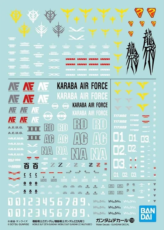 BANDAI - 機動戰士Z高達 汎用水貼(1) Y500 (4573102611697)