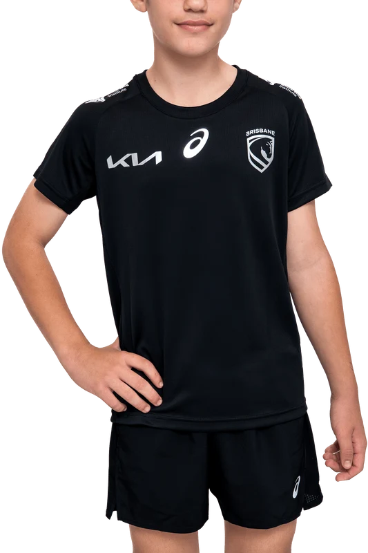 Asics Youth 2026 Brisbane Broncs Rep Charity Run Out Tee Black / 8