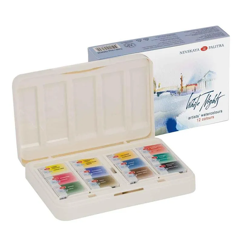 Aquarela White Nights Pastilha 12 Cores 2,5ml 1942036