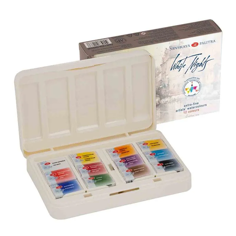 Aquarela White Nights Pastilha 12 Cores Iws 2,5ml
