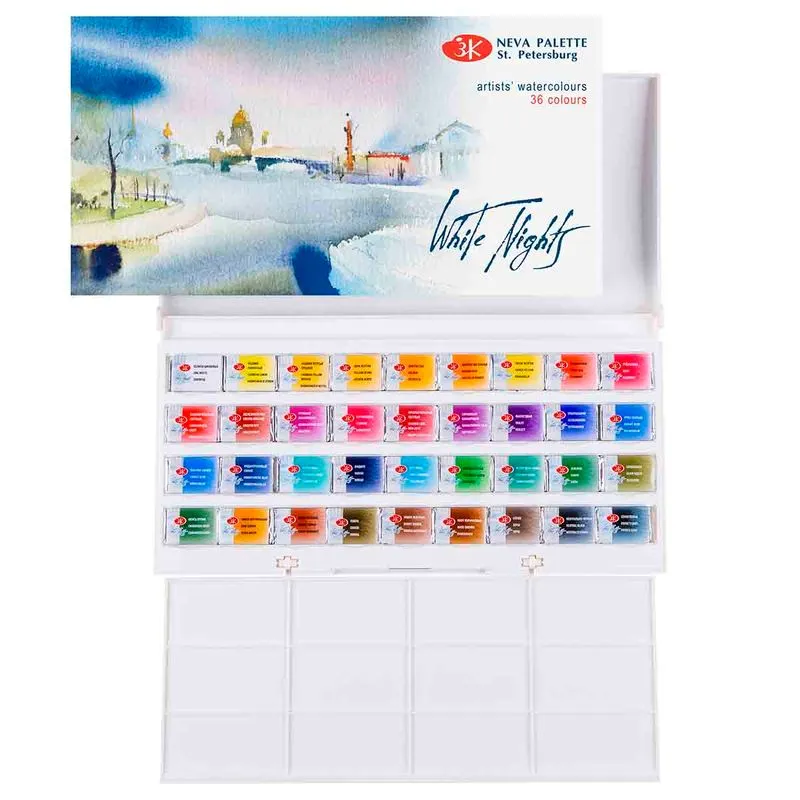 Aquarela White Nights Pastilha 36 Cores 2,5ml