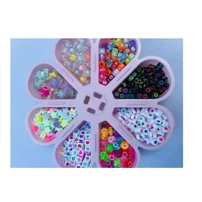 Kit Miçangas Infantil Coloridas Montar Pulseiras- 1.180pç