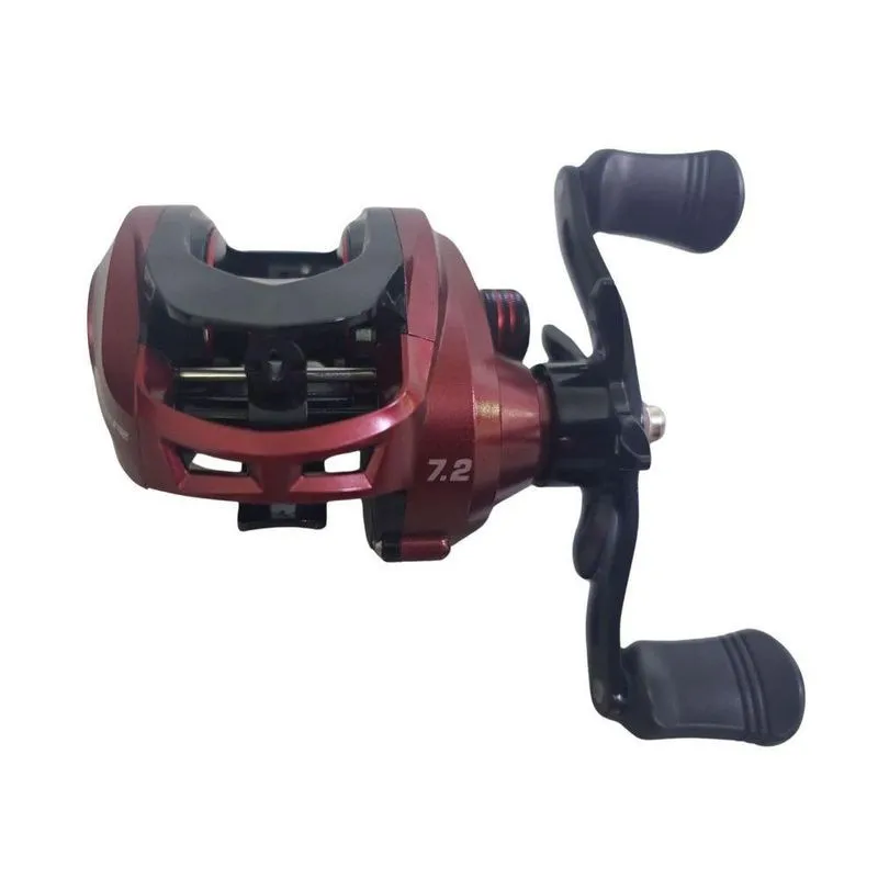 Carretilha Para Pesca Cw Super 6r Cor Vermelha Manivela Esquerda