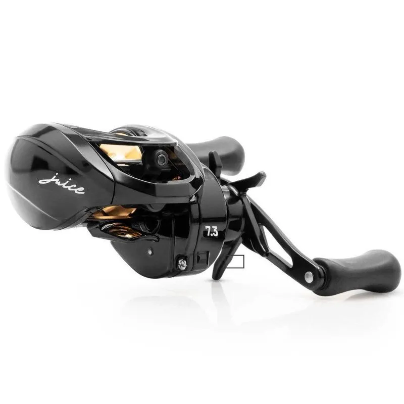 Carretilha Juice Lh Black Drag 5kg Esquerda Com 7 Rolamentos E Drag De 5kg Preto Maruri Fishing
