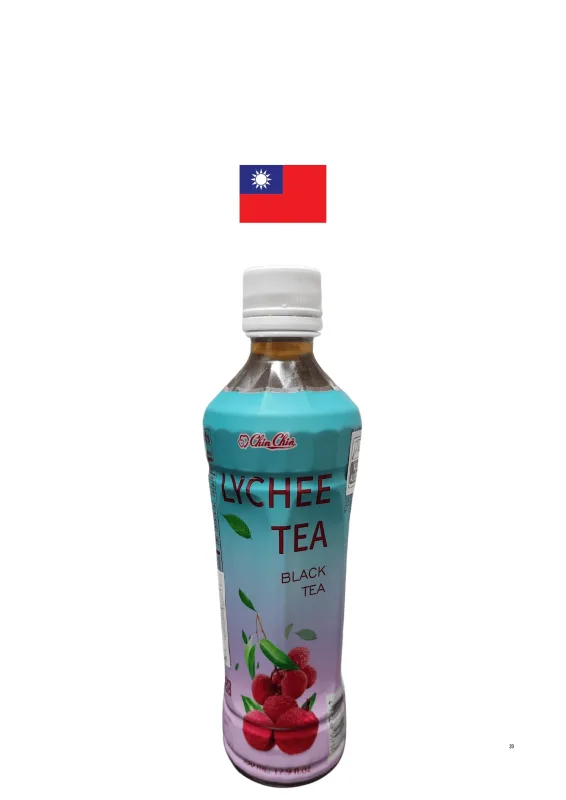 CHIN CHIN LYCHEE TEA BLACK 530ml - CHÁ PRETO COM LICHIA. Origem: Taiwan