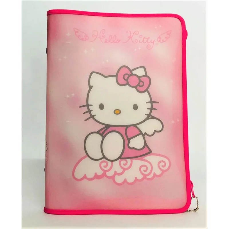 Yes Fichário Hello Kitty Anjinho Colegial Rosa Com Ziper Of