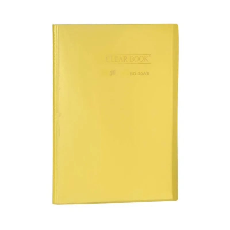 Pasta Catálogo A4 Amarelo Cristal Com 30 Folhas Yes Clearbook Arquivo Documentos Apresentação