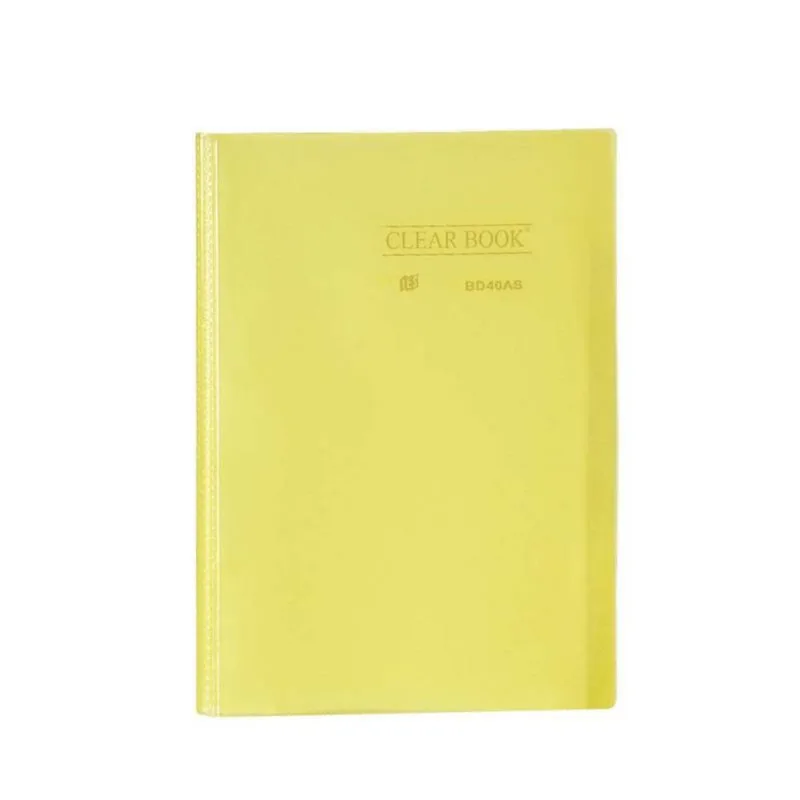Pasta Catálogo A4 Amarelo Cristal 40 Folhas Yes Clearbook Apresentação Aula Escolar Documentos