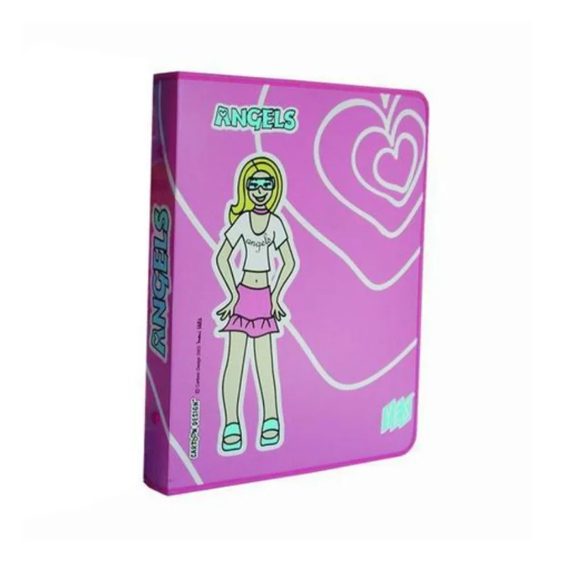 Pasta Com Zíper Fichário Angels Rosa Ofício Yes Com 4 Argolas E Bolso Interno Escolar Aula Grande
