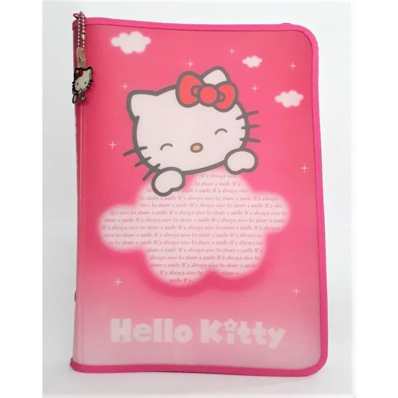 Yes Fichário Hello Kitty Colegial Sky Rosa Com Ziper Of