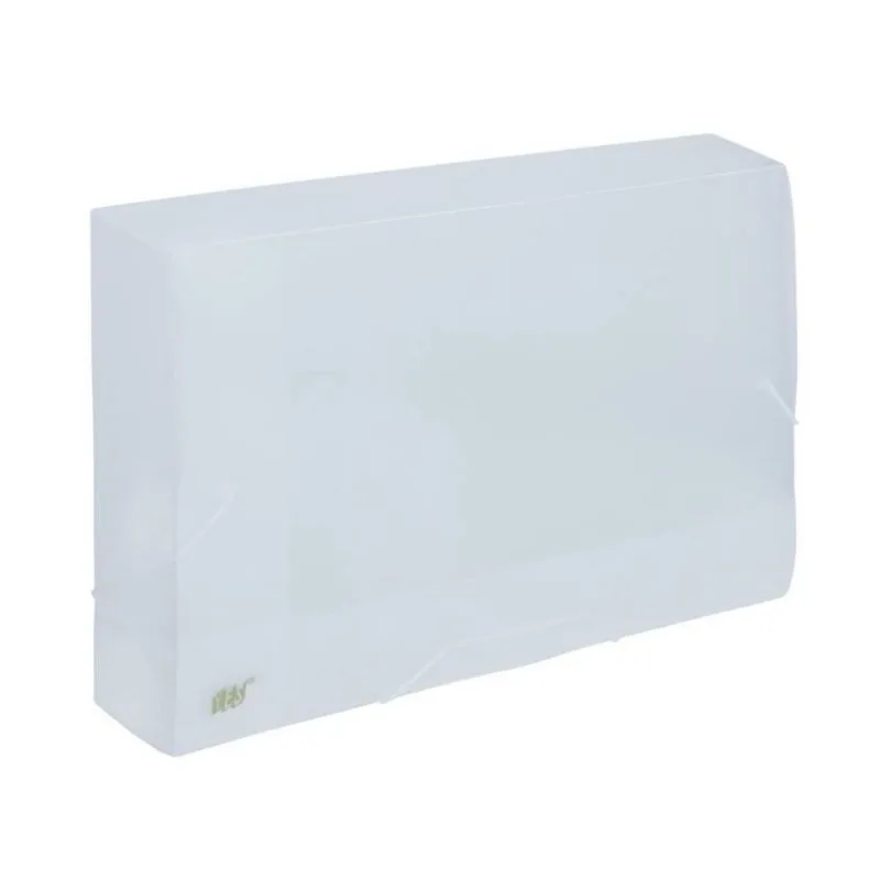 Pasta Elástico Dorso 5cm Ofício Yes Cristal Transparente Escolar Papel Arquivo Documentos Grande