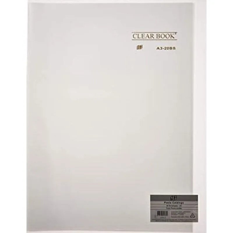 Pasta Catálogo Clear Book A3 Com 20 Folhas De Plástico - Yes - Cristal Yes
