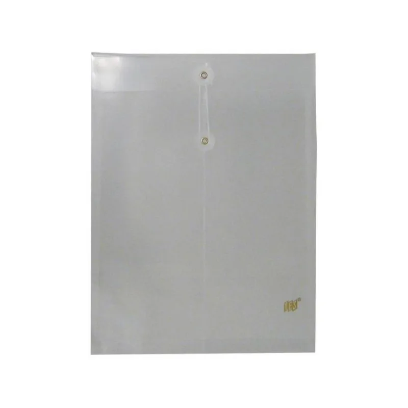 Envelope Vertical Yes Fecho Cordão 12 Unidades Transparente Escolar Papel Folhas Aulas Fecho