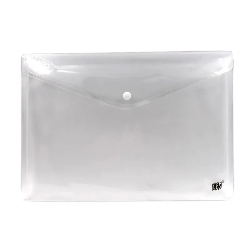 Kit 12 Pastas Envelope com Botão Ofício/A4 Yes Transparente