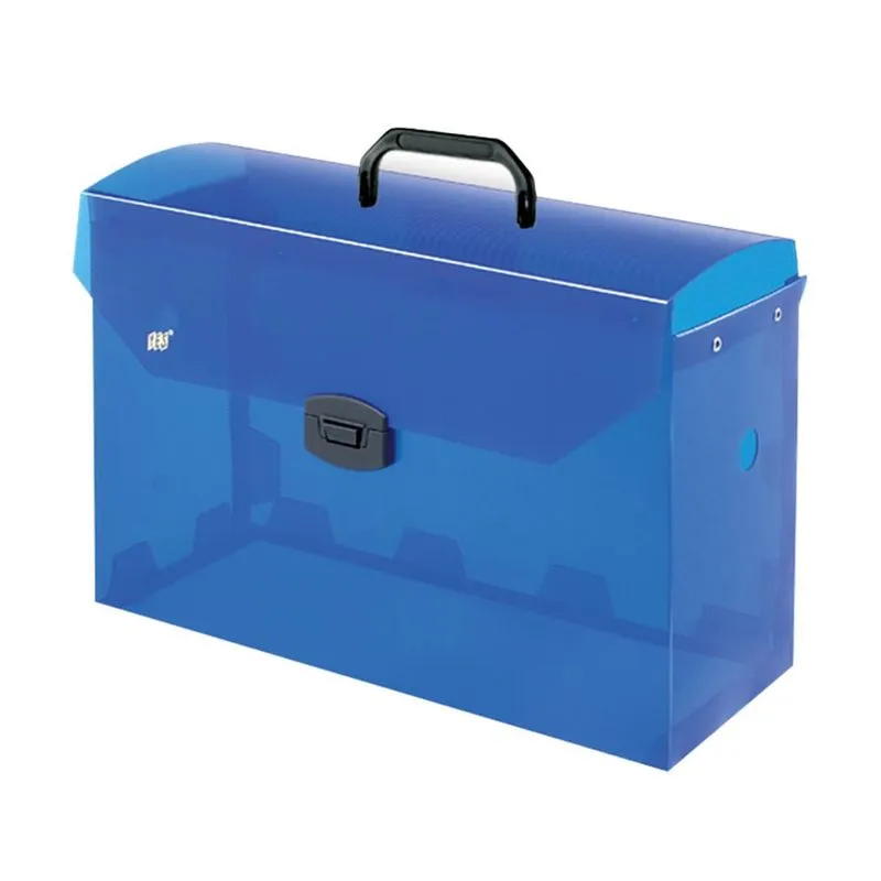 Caixa Box com Alça para Pasta Suspensa A4 e Ofício Polipropileno Transparente AZUL