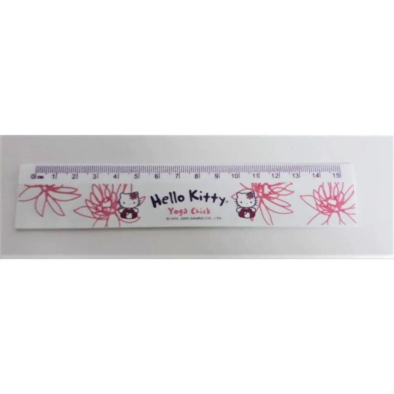 Yes Régua Plástica Hello Kitty Yoga Chick Branca 15 Cm