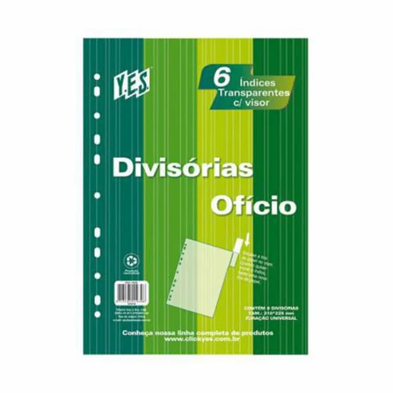 Divisória Cristal Ofício 6 Projeções Com Visor 6intb Cr